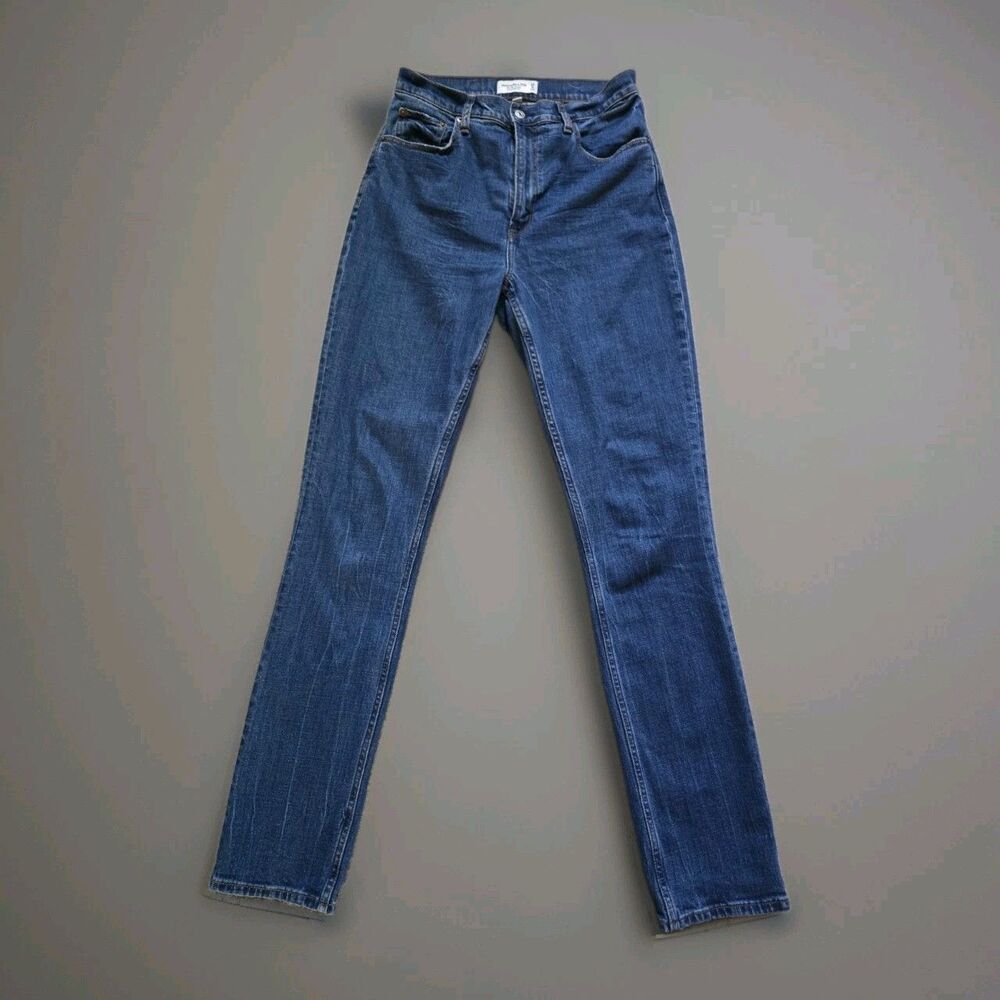 Abercrombie & Fitch Straight Jeans Women's 28 Blue Ultra High Rise Denim 6